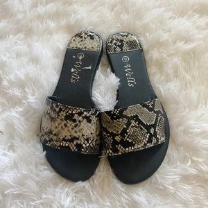 Snake print sandals